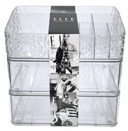 8 Pieces Elle Glacial 3 Tier Cosmetic Organizer (bottom 2 Shelves Covered Top Shelf Open - Organizer
