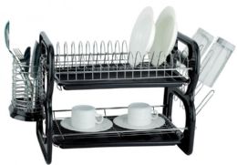 6 Pieces 2 Tier Dish Rack - Black - Dish Drying Racks