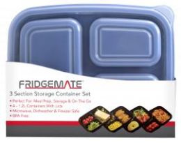 4-Pack Large Divided Containers With Lids 1.2 Liter