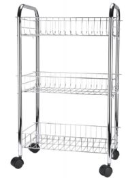 6 of 3-Tier Rolling Cart 3 Deep Baskets That Can Hold Anything And Everything