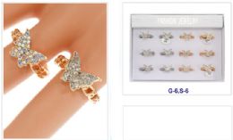 72 Pieces Butterfly Design Diamond Ring - Rings