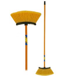 12 Pieces Super Bari Broom 4 Asst Colors - Dust Pans