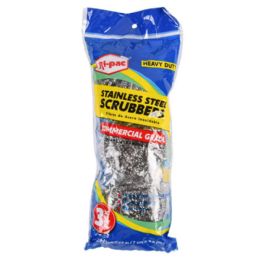 24 Pieces RI-Pac 3pc Stainless Steel Scrubbers - Scouring Pads & Sponges