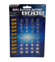 48 Packs 40pc Button Battery Power Cell - Batteries