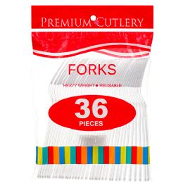 72 Pieces 36pc Hd Fork Clear - Disposable Cutlery