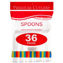 72 Pieces 36pc Hd Spoon Clear - Disposable Cutlery