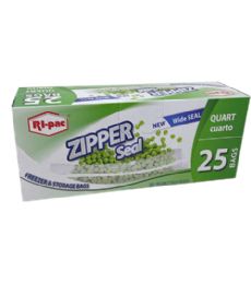72 Pieces RI-PAC QUART 25CT RECLOSABLE BAG - Garbage & Storage Bags