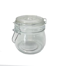 48 Pieces Glass Rd. Canister W Latch 500ml - Glassware