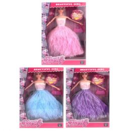 6 pieces 11.5-inch Beauty Night Gown Dress Doll In Assorted Colors - Girls Toy Sets
