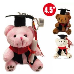 48 Wholesale 4.5 Inch Grad Bear Keychain