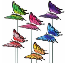 24 Pieces of Butterfly With Springing Wings Yard Stake