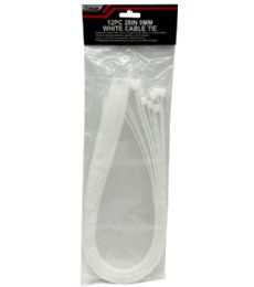 24 Pieces 12pc 28in 9mm White Cable Tie - Cable wire