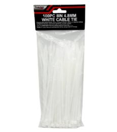 48 Pieces 200pc 8in 4.8mm White Cable Tie - Cable wire