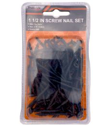 48 Pieces Screw Iron Black 1.5in (82pc) - Hardware Gear