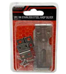 48 Pieces 2pc 3in Stainless Steel Hasp Silver - Hardware Gear