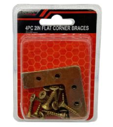 48 Pieces 4PC 2IN FLAT CORNER BRACES - Screws Nails and Anchors