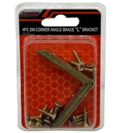 48 Pieces 4pc 2in Corner Angle Brace L Bracket - Screws Nails and Anchors