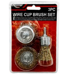 24 Pieces of 3pc Wire Cup Brush Set