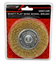 24 Pieces of 4in X 1-4in Shaft Flat Wire Wheel Brush