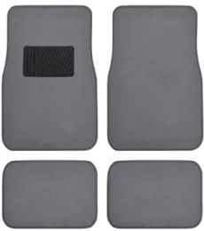 10 Pieces 4PC AUTO FLOOR MAT MED GREY UNIVERSAL - Mats