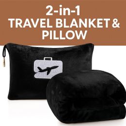 12 Pieces Plush Travel Pillow & Blanket Set - Travel & Luggage Items