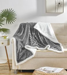 24 Pieces Corduroy & Sherpa Reversible Throw - Fleece & Sherpa Blankets