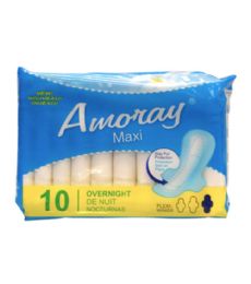 48 Pieces of Amoray 10pk Maxi Pads W Wings Overnight