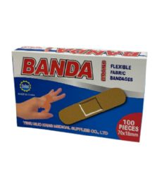200 Pieces 100pc Flexible Fabric Bandages 18x70mm - Bandages and Support Wraps