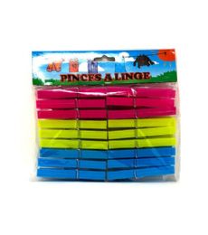 144 Pieces of 18pc Plastic Clothes Pins