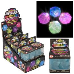 72 pieces 2.75-inch LighT-Up Squeezy Sugar Diamond 12ct - Light Up Toys