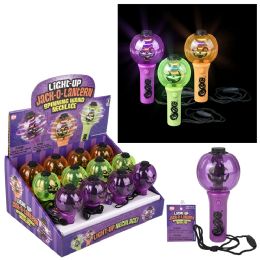 144 pieces Jack O Lantern Light Up Spinning Wand Necklace 4.5-inch - Light Up Toys