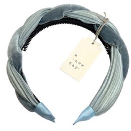 175 pieces A New Day Blue Satin And Velvet Pleated Headband - Headbands