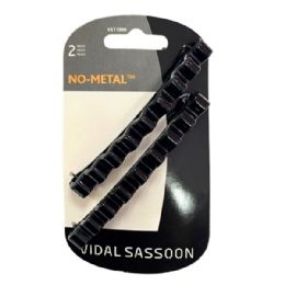 60 pieces Vida Sassoon 2 Piece No Metal Black Hair Clips - Hair Scrunchies