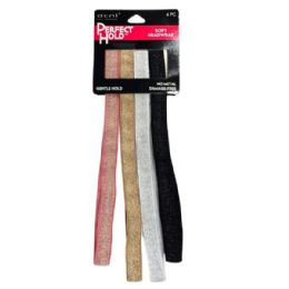 48 pieces Dcnl  4 Count Gentle Hold Glitter Soft Headwraps - Head Wraps