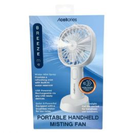 4 pieces Acellories Portable Rechargeable Handheld Misting Fan In White - Electric Fans
