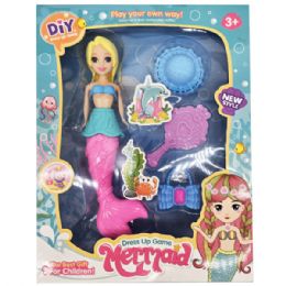 24 pieces DresS-Up Mermaid Doll In Assorted Colors - Girls Toy Sets