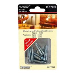 48 pieces Topzone 20 Piece Large Phillips Wood Screws In Assorted Sizes - Screws Nails and Anchors