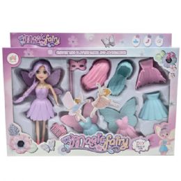 24 pieces 7-Inch Fairy DresS-Up Doll With Changeable Outfits And Wings - Girls Toy Sets