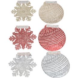 36 pieces Placemat Diecut Pvc Snowflake/ Ornament 15-17in Ea In Silv/ Gold/ Red Xm Hdr - Placemats
