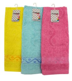 144 Pieces WAVE Embroidered Kitchen Towel 13x30in - Kitchen Towels