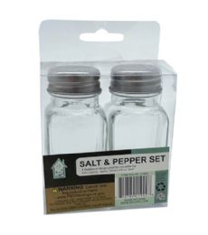 48 Pieces Glass Salt & Pepper In Clear Box - Kitchen Cutlery