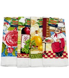 144 Pieces KITCHEN TOWEL 15X25IN DESIGN ASST - Kitchen Towels