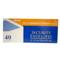 48 Pieces BAZIC 40PC SECURITY #10 ENVELOPE GUMMED - Envelopes