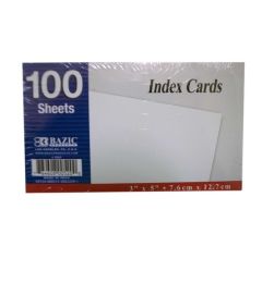 72 Pieces Bazic 100ct 3x5in Unruled Wh Index Card - Note Books & Writing Pads