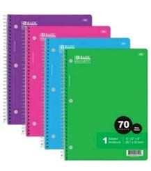 48 Pieces Bazic Wr 70 Ct. Subject Spiral Notebook - Note Books & Writing Pads