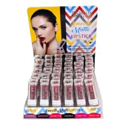 72 pieces Malibu Glitz Smooth Matte Lipstick In Countertop Display - Lip Gloss