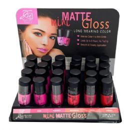 72 pieces Mini Long Wear Matte Lipgloss In Countertop Display - Lip Gloss