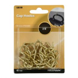 32 pieces Hillman  40 Piece  7/8'' Brass Metal Cup Hooks - Hooks