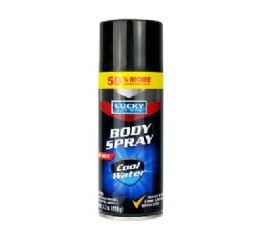 24 pieces Lucky Mens Body Spray Cool Water 4.2oz - Soap & Body Wash