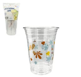 24 pieces Pm Plastic Tumbler Clear Winter 16oz 20ct - Plastic Drinkware